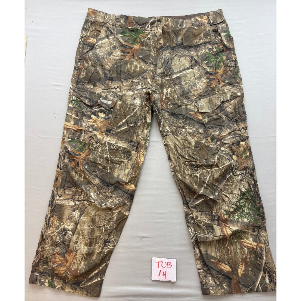 Magellan Outdoors Mens 3XL Realtree Edge Camo Cargo Hunting Pants Brown Green